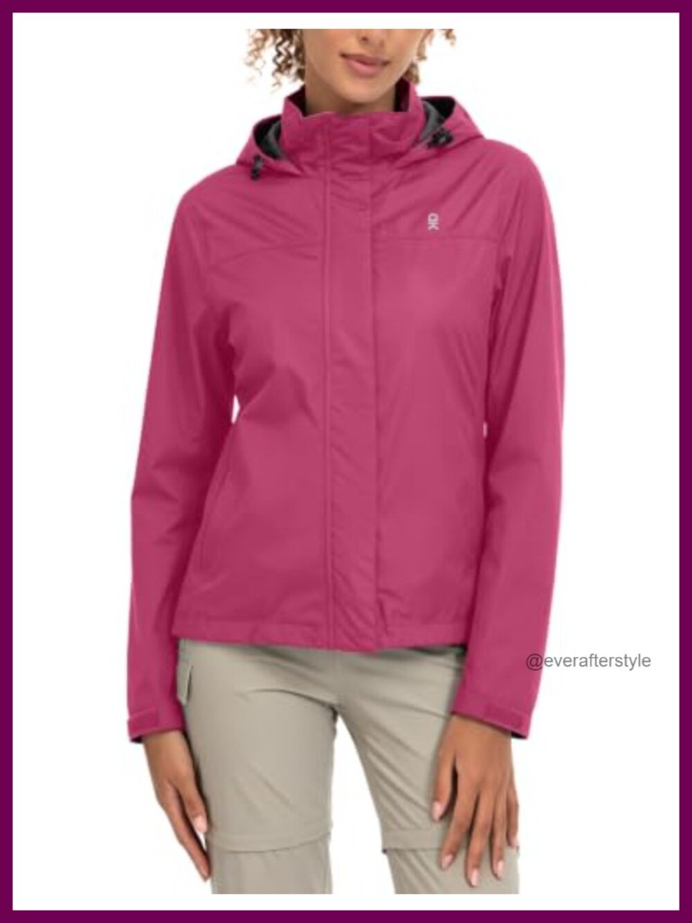 Waterproof Windproof Rain Jacket Hooded Lightweight Mesh Lined Outdoor Hiking